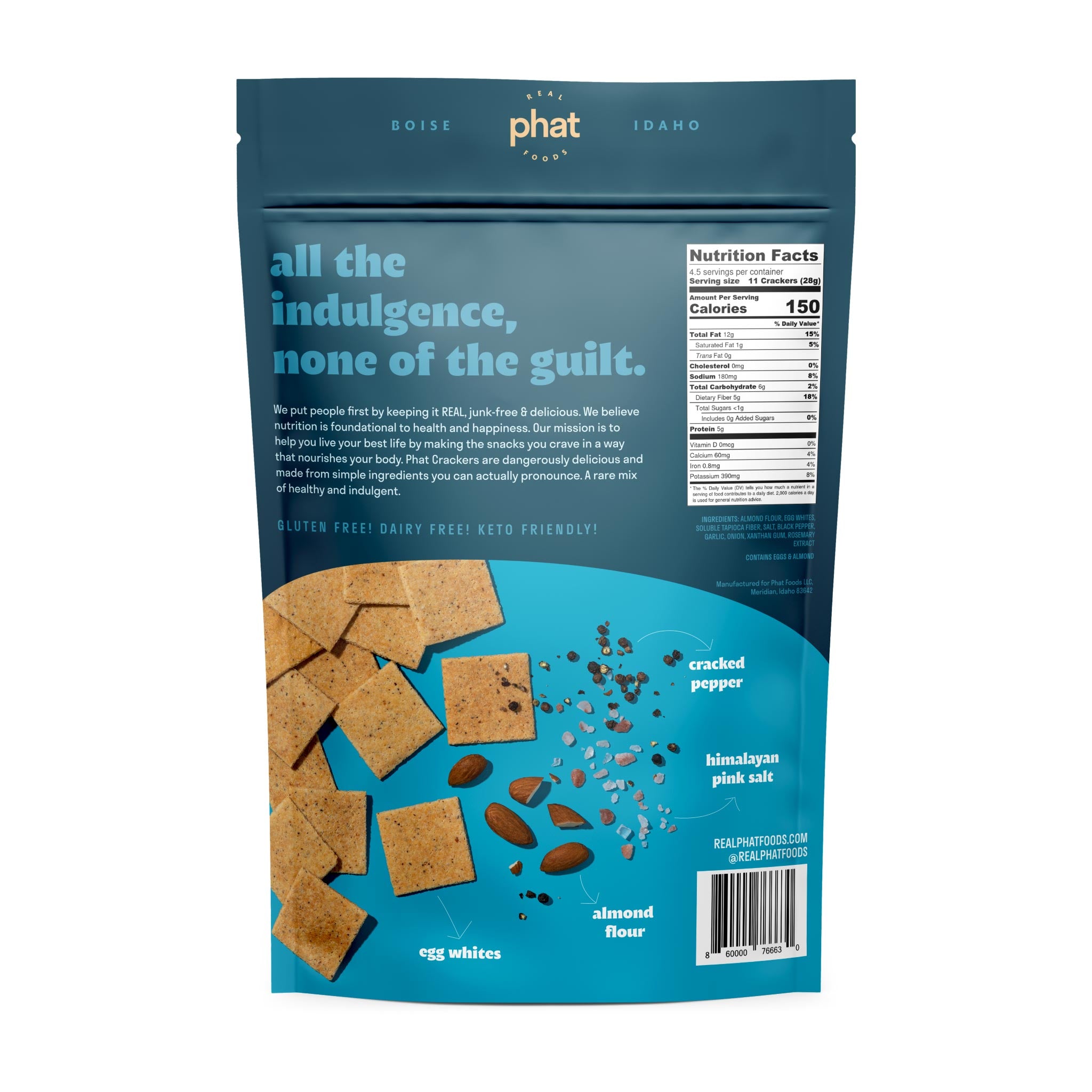 Almond Flour Crackers - Cracked Pepper