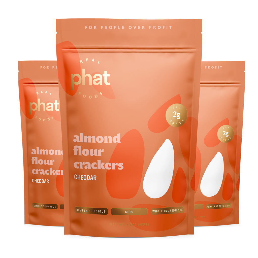 Cheddar Almond Flour Crackers - Three Pack