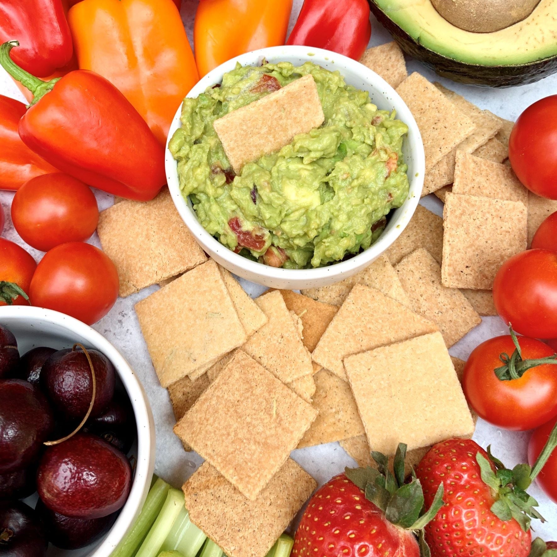 Original Phat Crackers Pair Well with Fruit and Vegetables