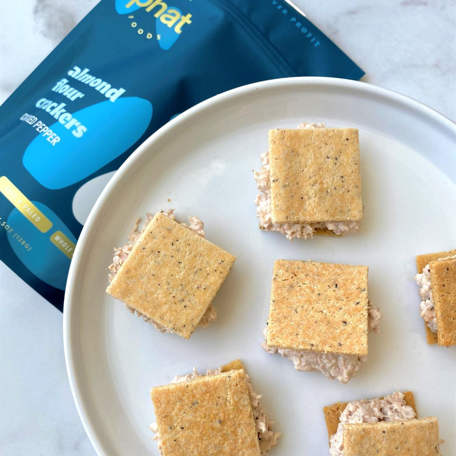 Almond Flour Crackers - Cracked Pepper with Spread