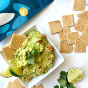 Almond Flour Crackers - Cracked Pepper with Guacamole and lime