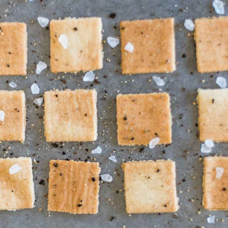 Almond Flour Crackers - Cracked Pepper - With Salt
