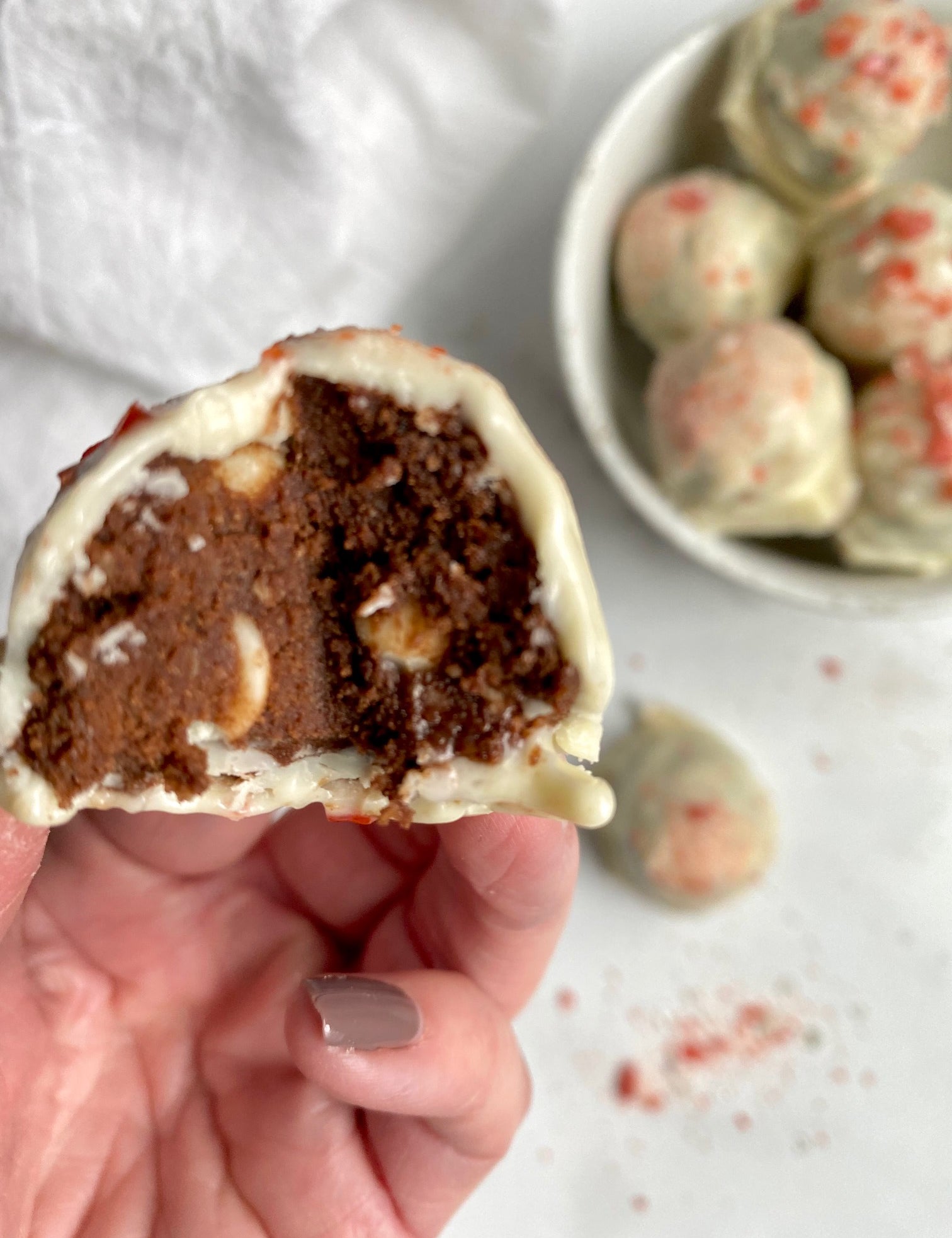 Peppermint Mocha White Chocolate Truffles