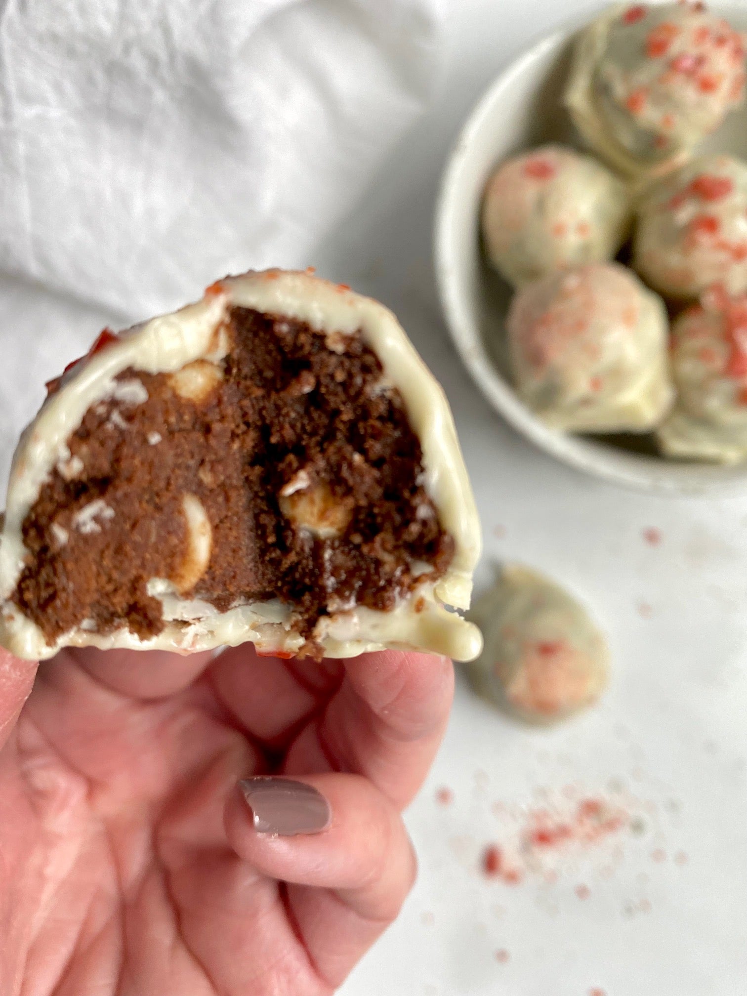 Peppermint Mocha White Chocolate Truffles
