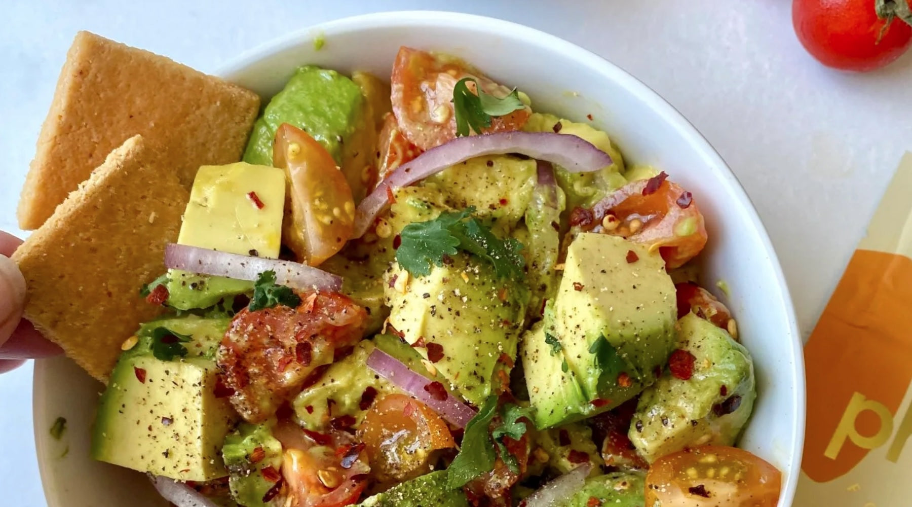 Low Carb Keto Crackers paired with delish avocado dip!