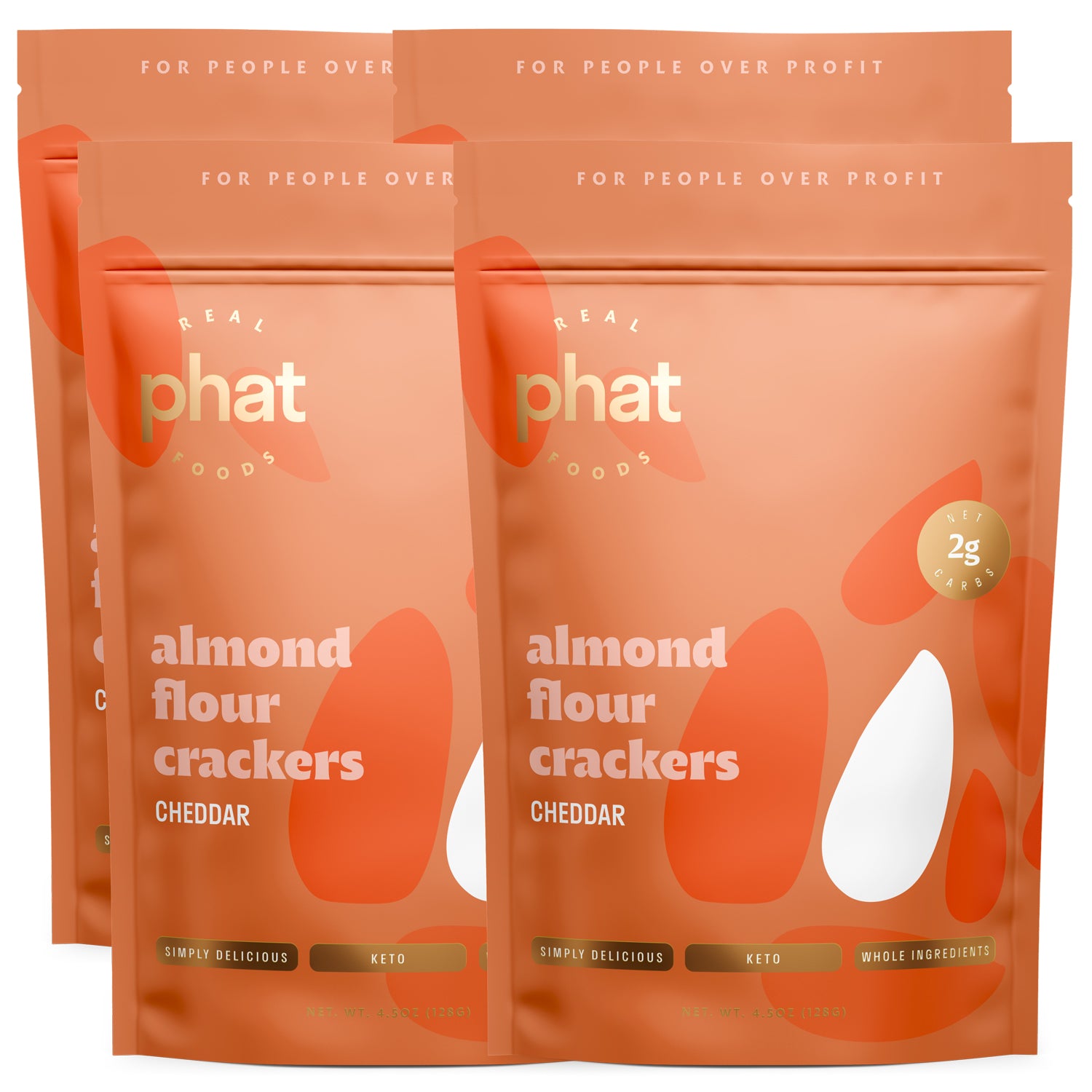 Cheddar Almond Flour Crackers - Four Pack