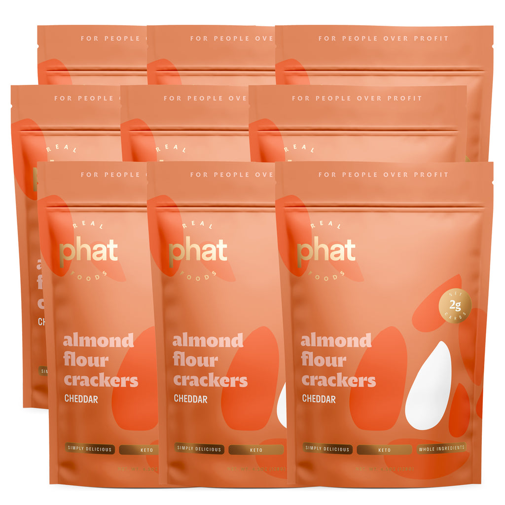 Cheddar Almond Flour Crackers - Nine Pack