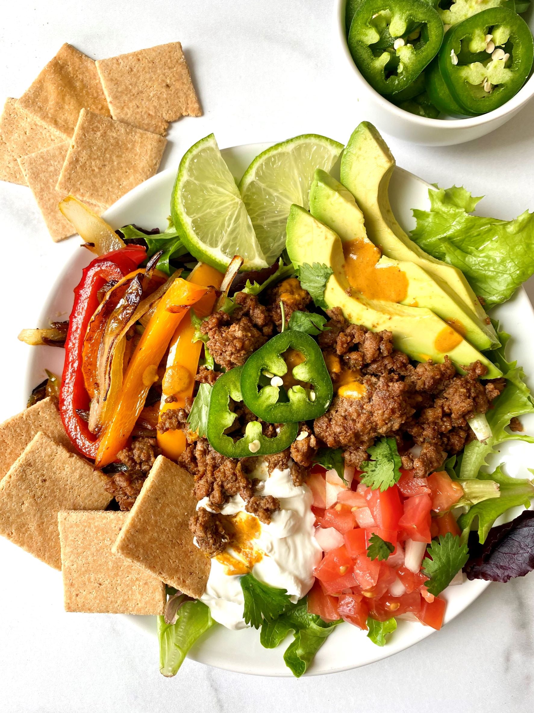 Almond Flour Crackers - Cracked Pepper Three Pack in a Mexican Bowl