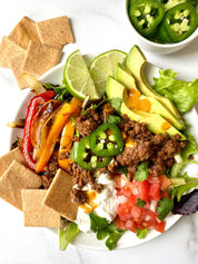 Almond Flour Crackers - Cracked Pepper Three Pack in a Mexican Bowl