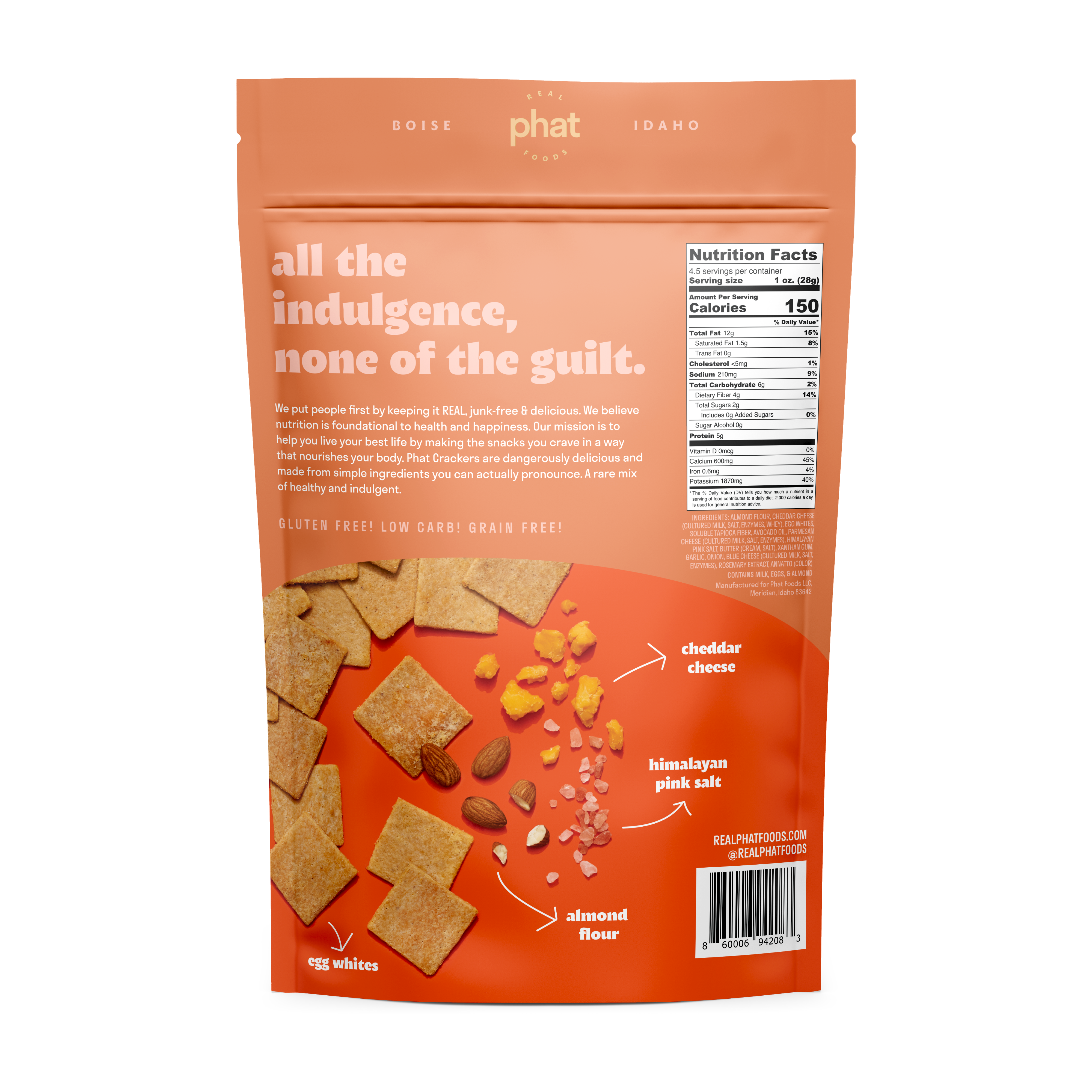Nutrition Facts-Cheddar Almond Flour Crackers