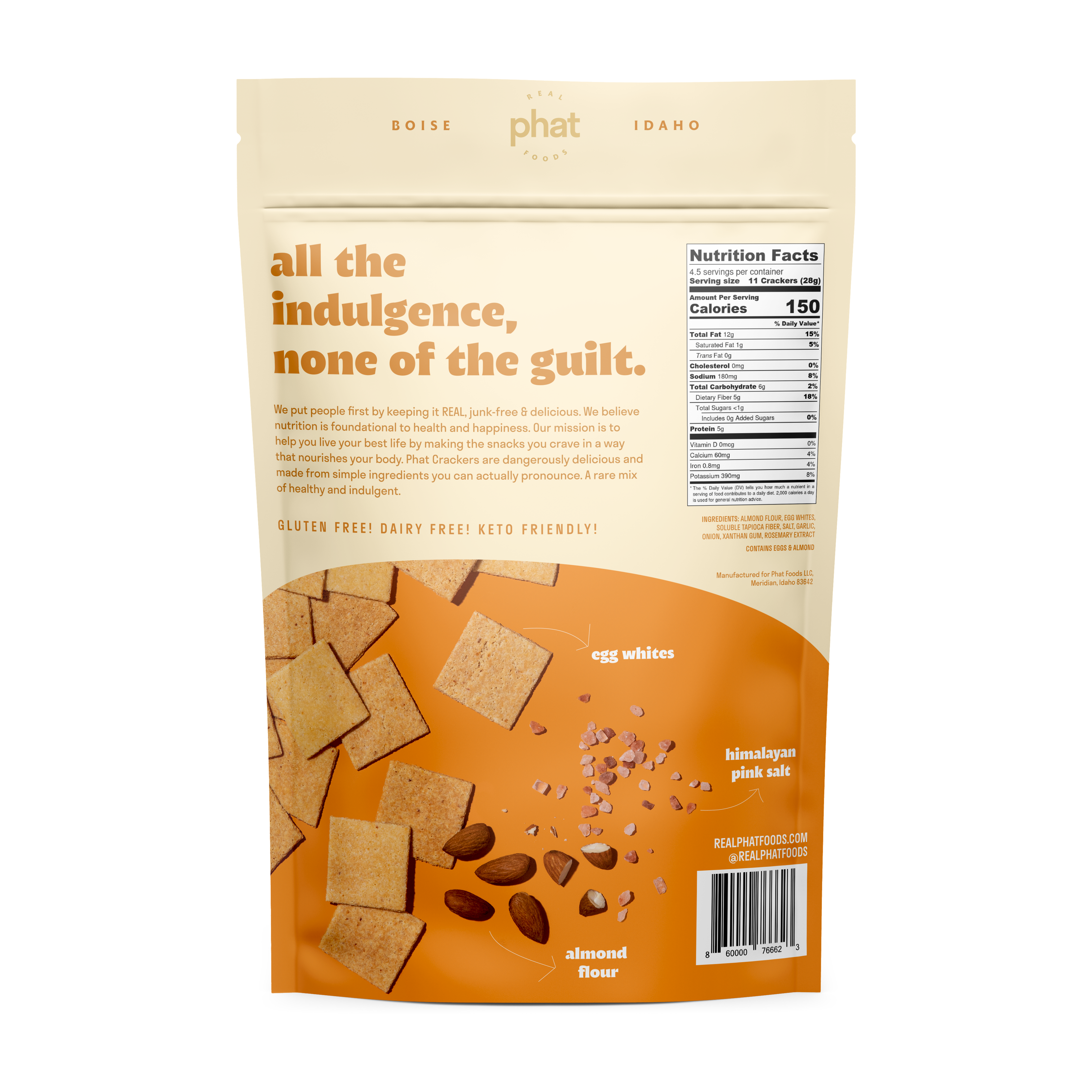 Nutrition Facts-Original Almond Flour Crackers