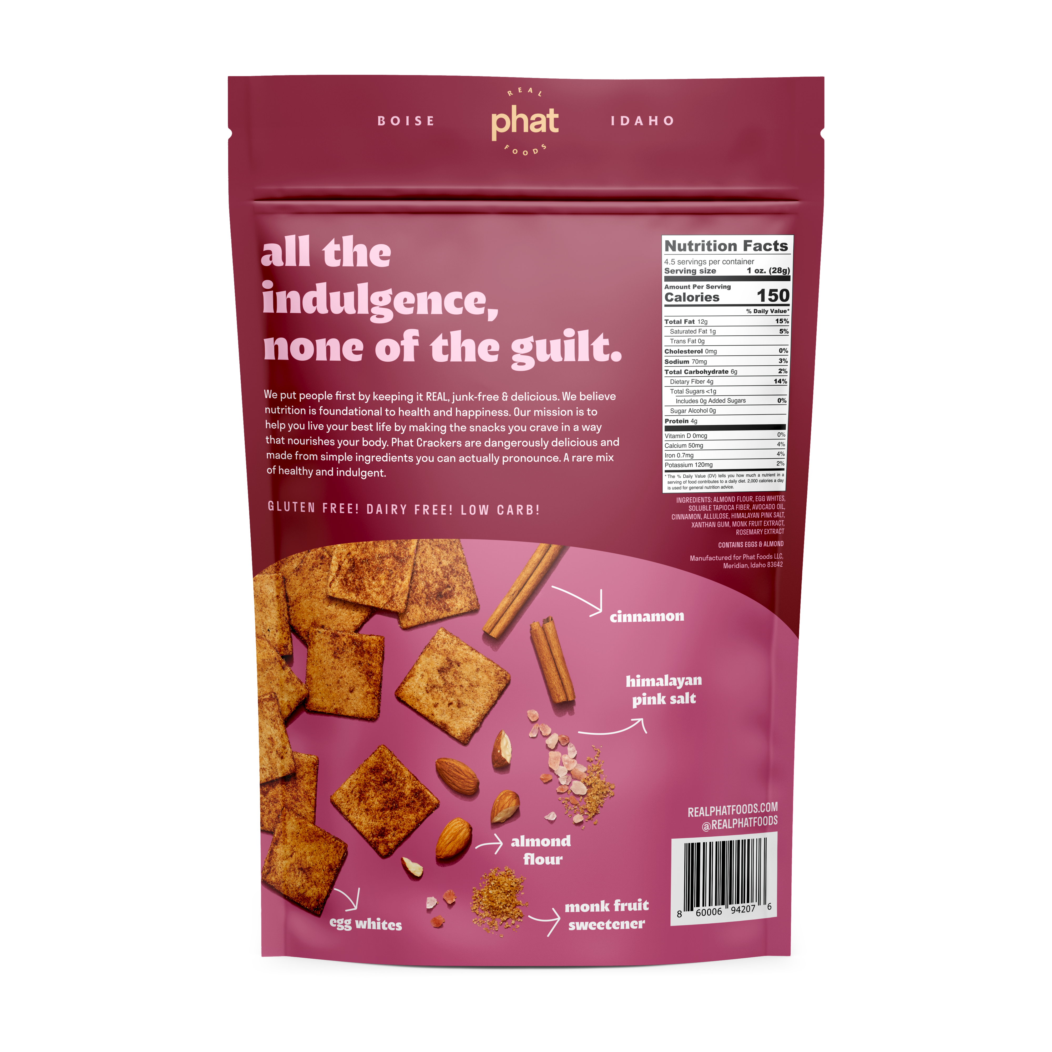 Nutrition Facts-Cinnamon Almond Flour Crackers